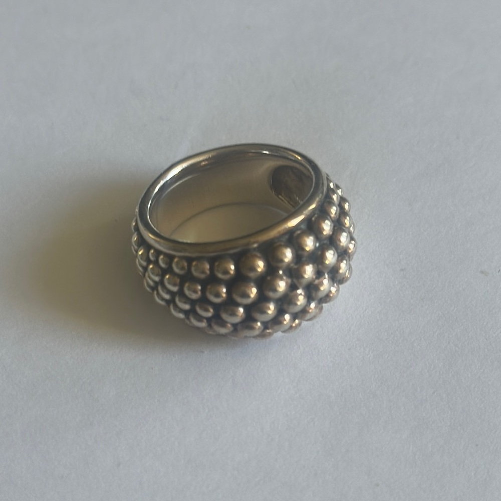 Elegant Silver Beaded Ring